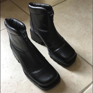 Bogner black Chelsea ankle moto boot